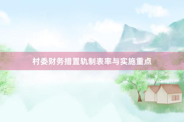 村委财务措置轨制表率与实施重点